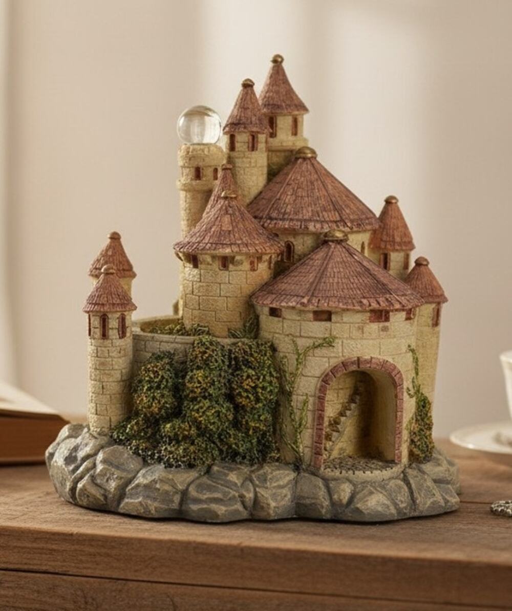 Spoontiques Fairy Tale Fantasy Castle Figurine 4.5" Crystal Orb Resin Vintage - Picture 1 of 9